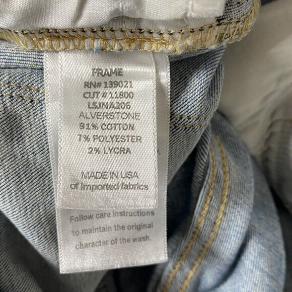 FRAME Le Skinny De Jeanne Womens 27 Blue Mid Rise Distressed Medium Wash Denim - Picture 6 of 7